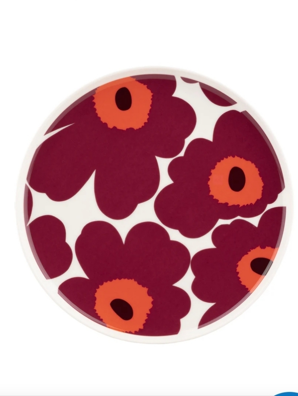 Marimekko Unikko Red/ Burgundy/ White Salad Plate